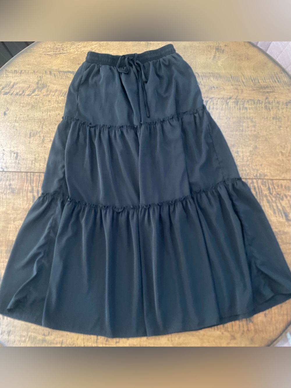 Women's Black Tiered Maxi Skirt M